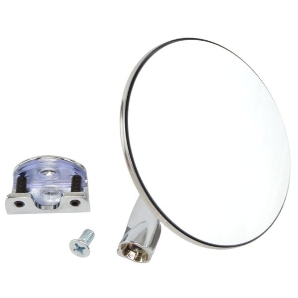 Rétroviseur extérieur rond chromé support de serrage Fiat 500