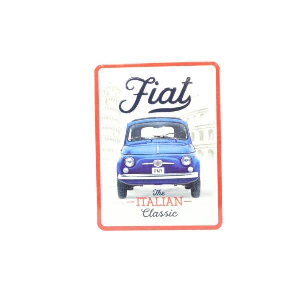 Plaque de tôle Fiat 500 - The Italian Classic 15 x 20 cm