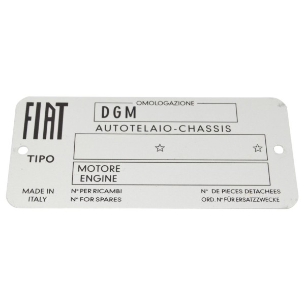 FIAT Typenschild 40 x 80 mm
