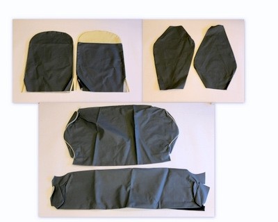 Set of seat covers (blue/white) Fiat 500 D