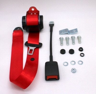 Automatic safety belt red Fiat 500 - Fiat 600 - Fiat 850 - Fiat 1100 - Fiat 130
