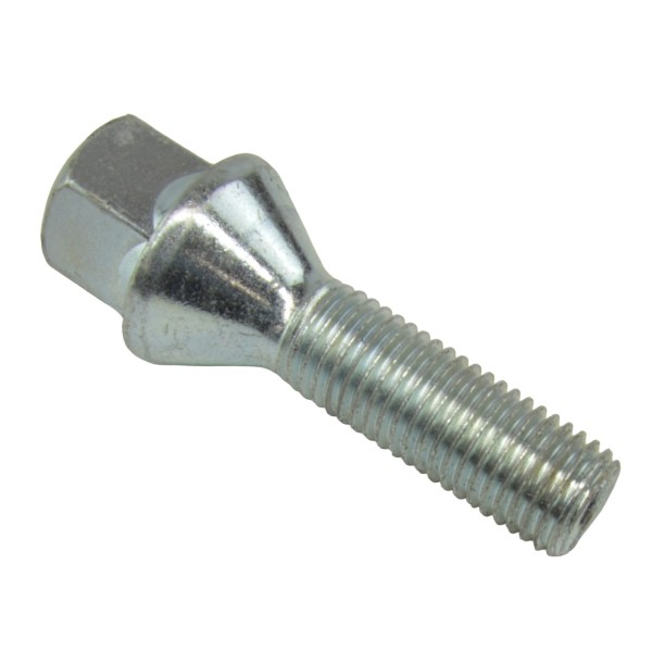 Wheel stud M12 x 1.25 x 35 mm in chrome look (SW17, 12 mm tapered collar)