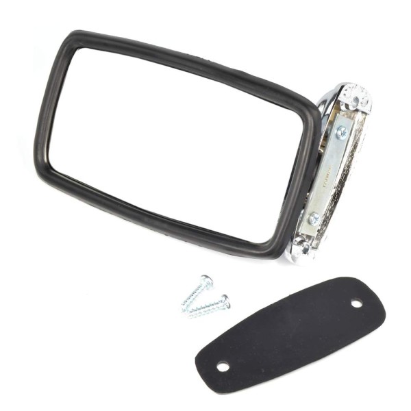 Exterior mirror chrome-plated angular for various models Fiat 124 Spider / 126 / 500