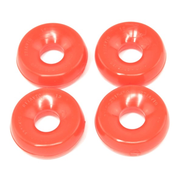 4x PU bushing red for shock absorber Fiat 124 Spider (front or rear)