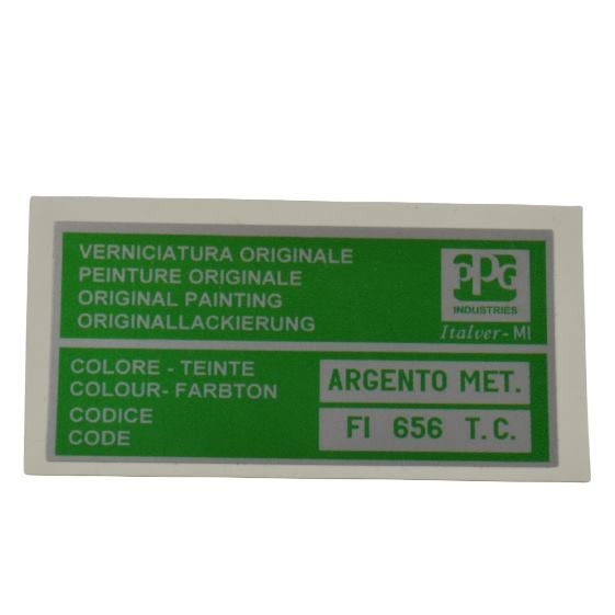 Autocollant code couleur "Argento Metallic" (FI 656 T.C.) Fiat