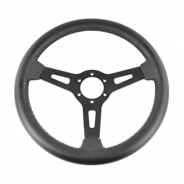 Steering wheel Abarth Leather black with black spokes Fiat 124 Spider original reupholstered