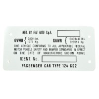 Emblema VIN/VIN CS2 Fiat 124 Spider (79-80) Emblema VIN/VIN CS2 Fiat 124 Spider (79-80)