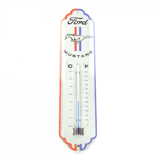 Thermometer "Ford Mustang - Horse & Stripes Logo"