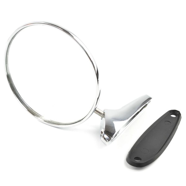 Exterior mirror chrome round pointed Fiat 124 Spider, 124 Coupe and others