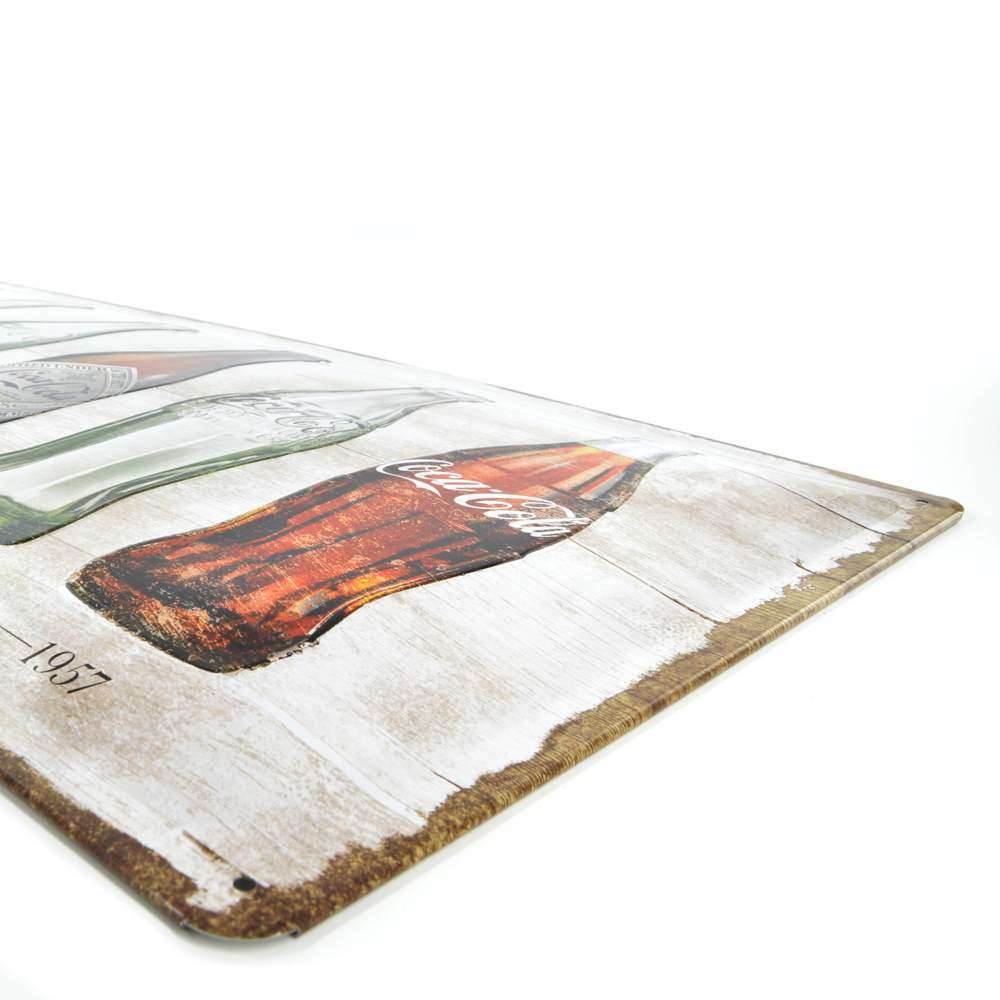 Plaque En Métal "Coca-Cola - Bottle Timeline" 25 X 50 Cm Acheter Des