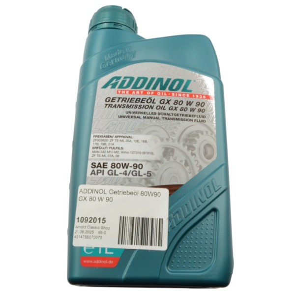 ADDINOL Tandwielolie 80W90 GX 80 W 90