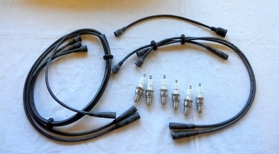 Set of ignition cables and spark plugs Fiat 130