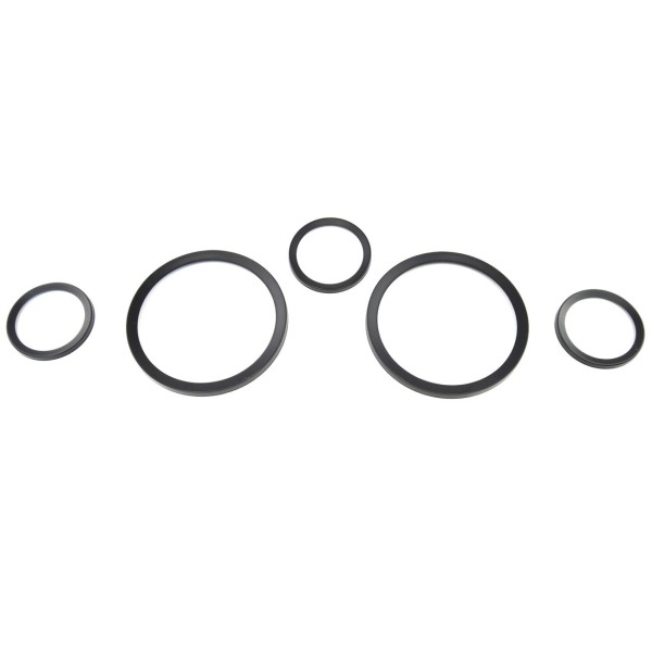 Instrument rings black Set (5 pieces) for flanging Fiat 124 Spider
