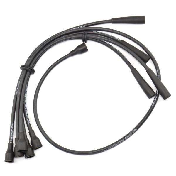 Ignition cable set Fiat 124 Spider, 124 Coupe (black) (ignition distributor on top right of cylinder head)