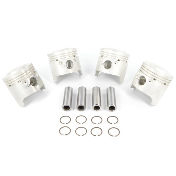 Piston set 80mm +0.6 with 4.5mm dome 1400-1600 Fiat 124 Spider, Coupe (WITH SNAP RINGS)