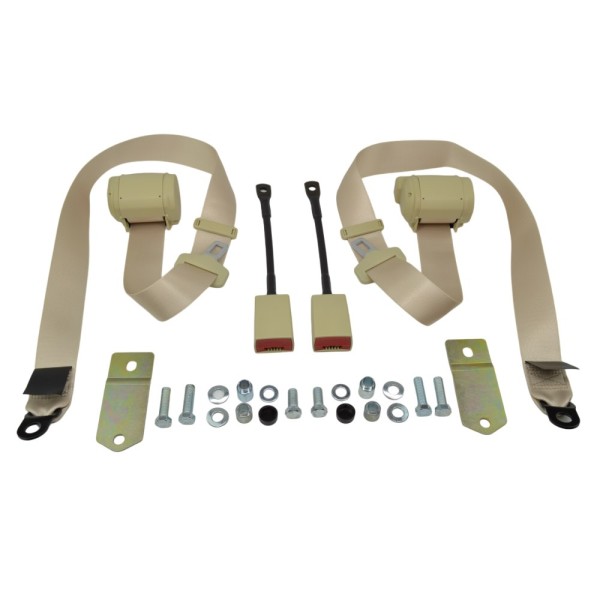 Automatic seat belt set Fiat 124 Spider (77-85) - beige