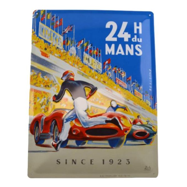 Cartello di latta 24h Le Mans - Poster da corsa blu (30 x 40 cm)