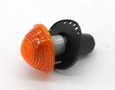Indicator lamp front (orange) metal base Fiat 500 F/L/R - Fiat 600 E