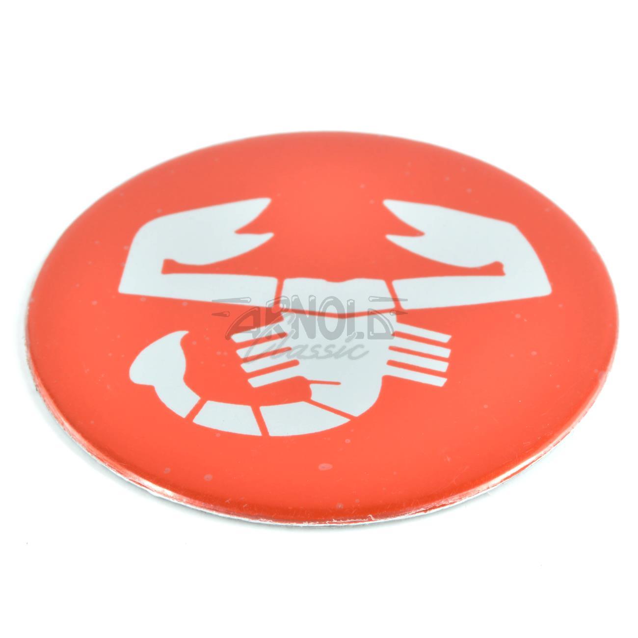 Jeu De 4 Autocollants 3D Pour Jantes 50 Mm - Logo Abarth Rouge - Enjoliveurs Décoratifs