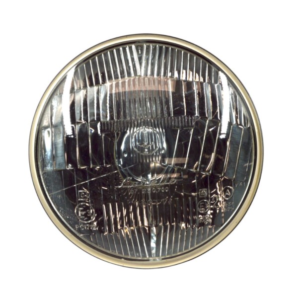 Headlight Bilux 5 inch outside with ring mounting original Carello Fiat 124 Coupé, 850, 1300-1500