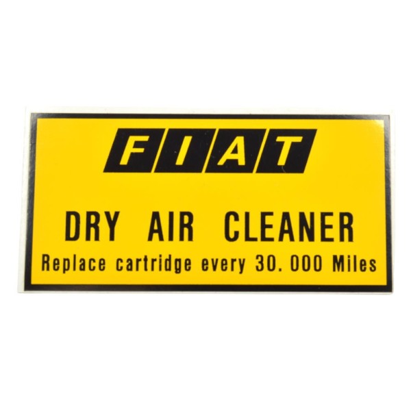 Aufkleber 'DRY AIR CLEANER' (79-85) Fiat 124 Spider