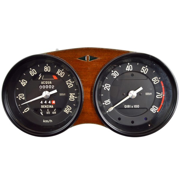 Instrumentenpaneel (snelheidsmeter en toerenteller) origineel Fiat 850 Coupé (1ste serie)