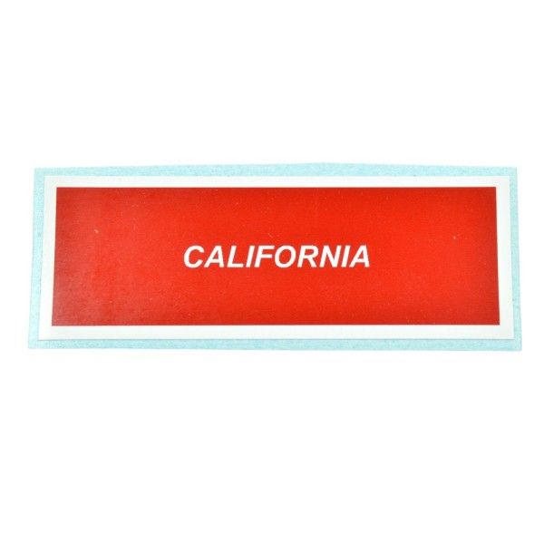 Autocollant 'CALIFORNIA' sur cache-courroie de distribution Fiat 124 Spider (79-80)