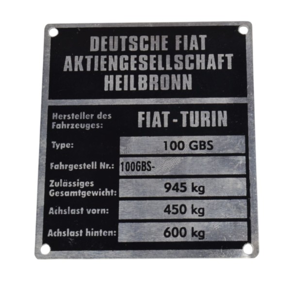 Placa FIAT 70 x 80 mm