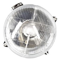 Farol H-4 de 7 polegadas com luz de estacionamento, fixação por braçadeira e lente estendida DS Euro Farol H-4 de 7 polegadas com luz de estacionamento, fixação por braçadeira e lente estendida DS Euro