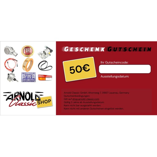 50€ gift voucher to print out yourself