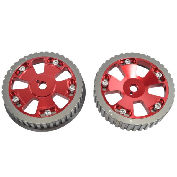 Paire de pignons d'arbre à cames haute performance en aluminium (réglables) - rouge