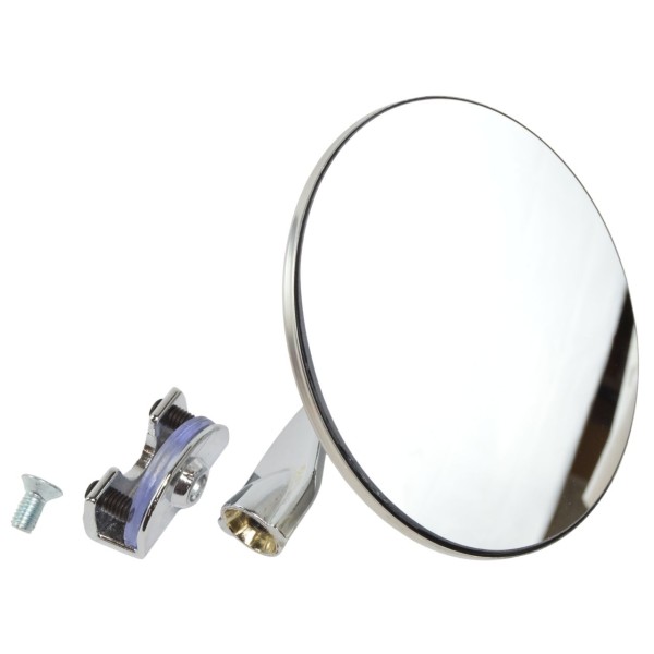 Rétroviseur extérieur rond chromé support de serrage Fiat 500 D