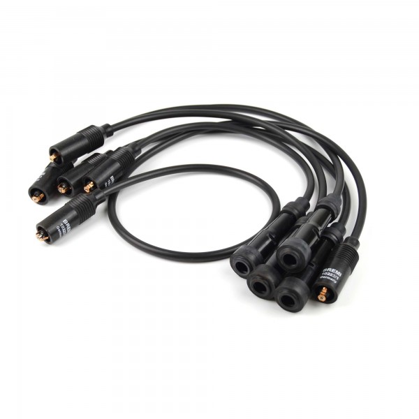 Ignition cable set Fiat 124 Spider, 124 Coupe (black) (ignition distributor on top of cylinder head) NGK-Bremi