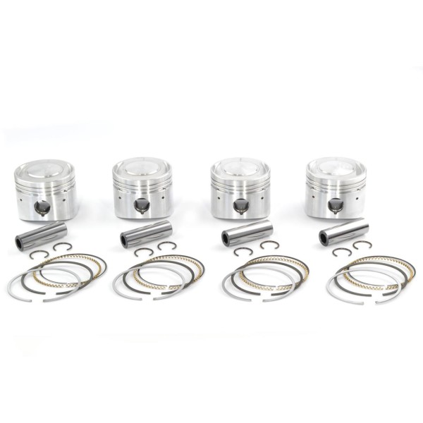 Piston set with piston ring set 1800-2000 (84mm +0,6) with dome 1st stage 2 mm Fiat 124 Spider