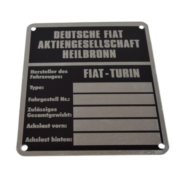 FIAT nameplate 70 x 80 mm