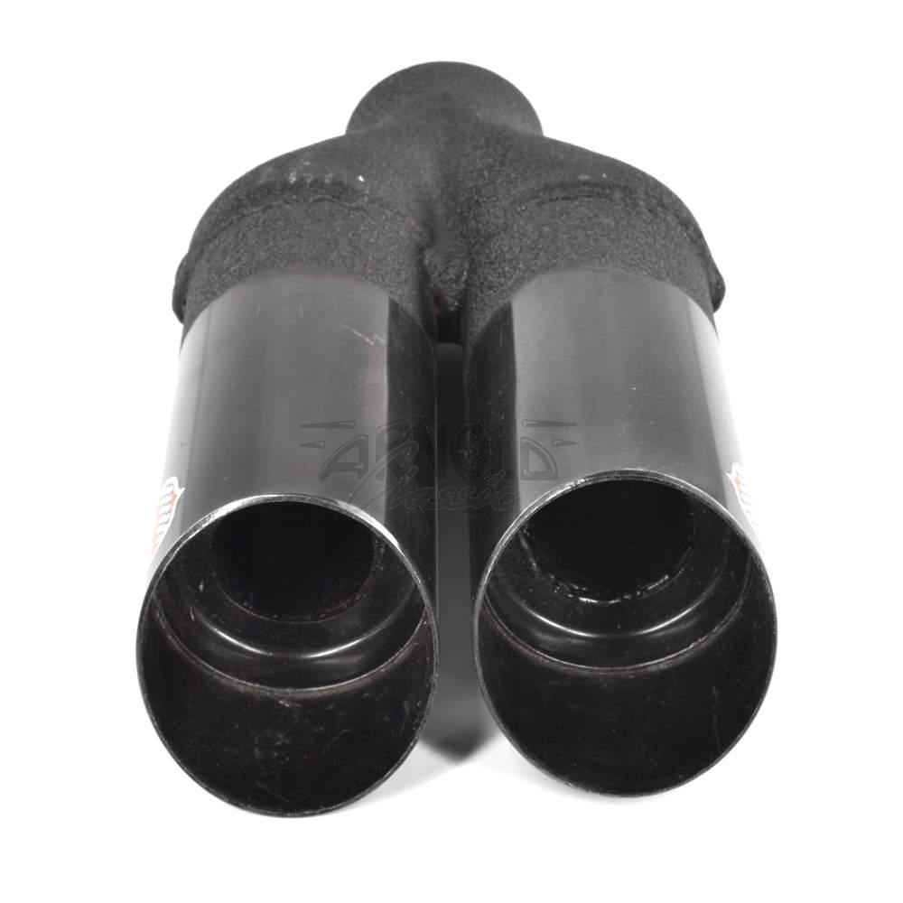 Endrohr Doppelrohr Auspuff Ansa Endstück schwarz - länge: 22,5cm /  Durchmesser: 5,1cm Ersatzteile kaufen