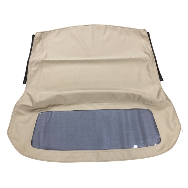 Stoffen dak Fiat 124 Spider (66-78) beige/zwart helder venster