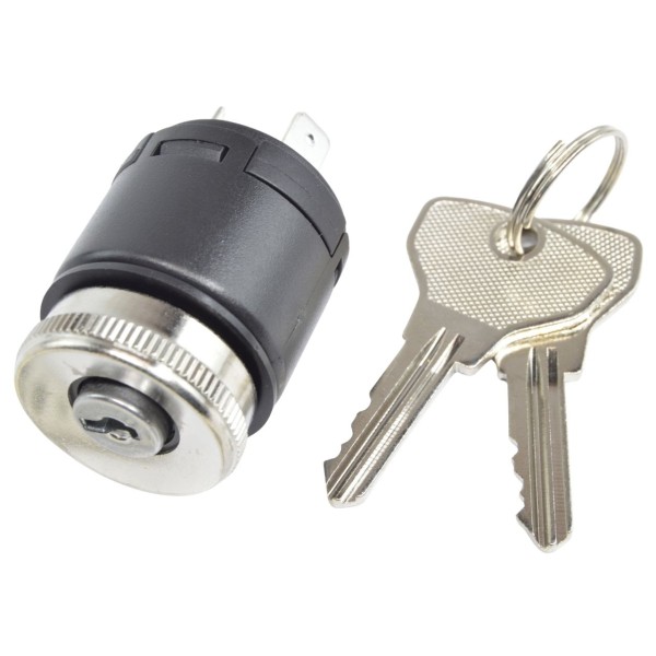 Contacteur d'allumage (sans verrouillage) Fiat 500 N-D-F-R, 126-P (connecteur plat) (chromé)