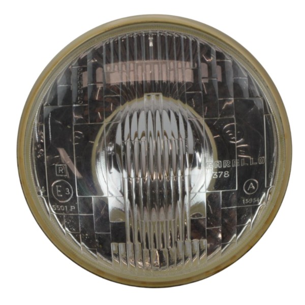 Koplampen Bilux 5 inch voor grootlicht, geavanceerde lens origineel Carello Fiat 850 Sport