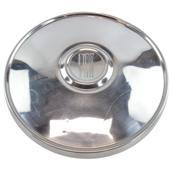 Coprimozzo (240 mm) cromato per ruota in acciaio da 13 pollici originale Fiat 124, 125, 127, 128, 850