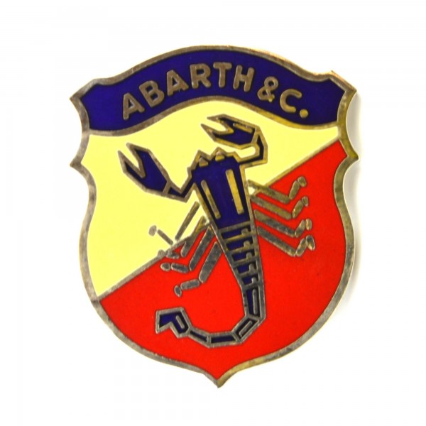 Emblema esmalte Abarth, 2 de tornillo, de 51 mm de alto Fiat 124 Spider