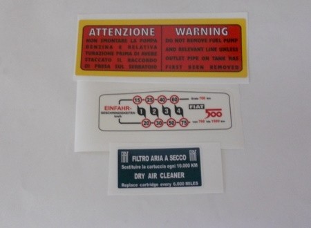 Set of stickers Fiat 500