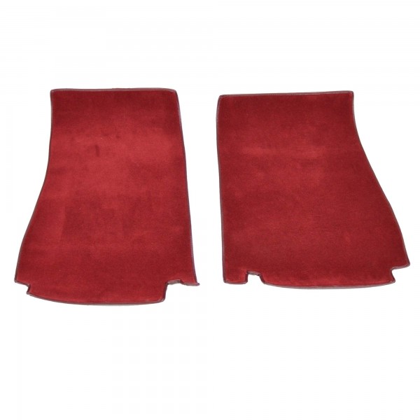 Set of inlay mats front dark red (velours) Fiat 124 Spider - Floor mat protection