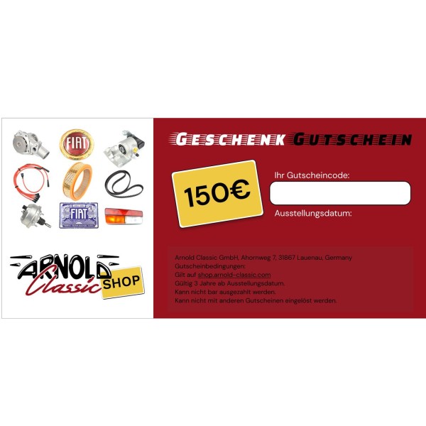 150€ gift voucher to print out yourself