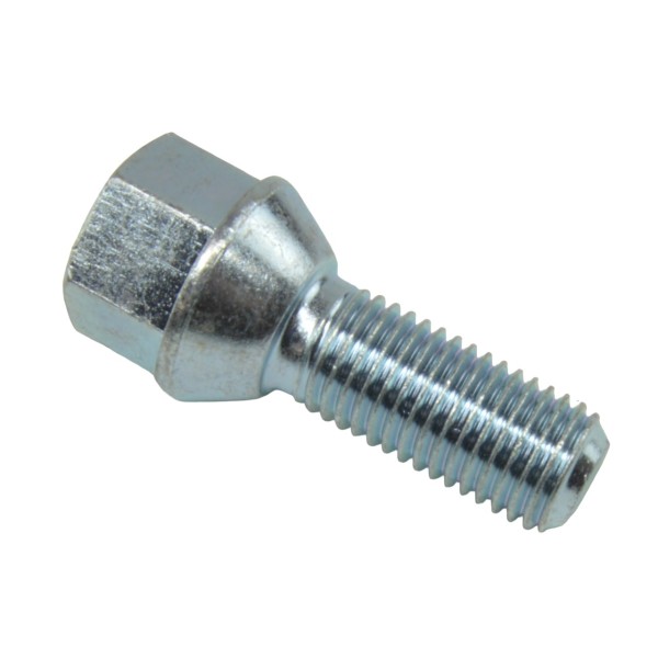 Wheel stud M12 x 1.25 x 28 mm in chrome look (SW17, 8 mm tapered collar)